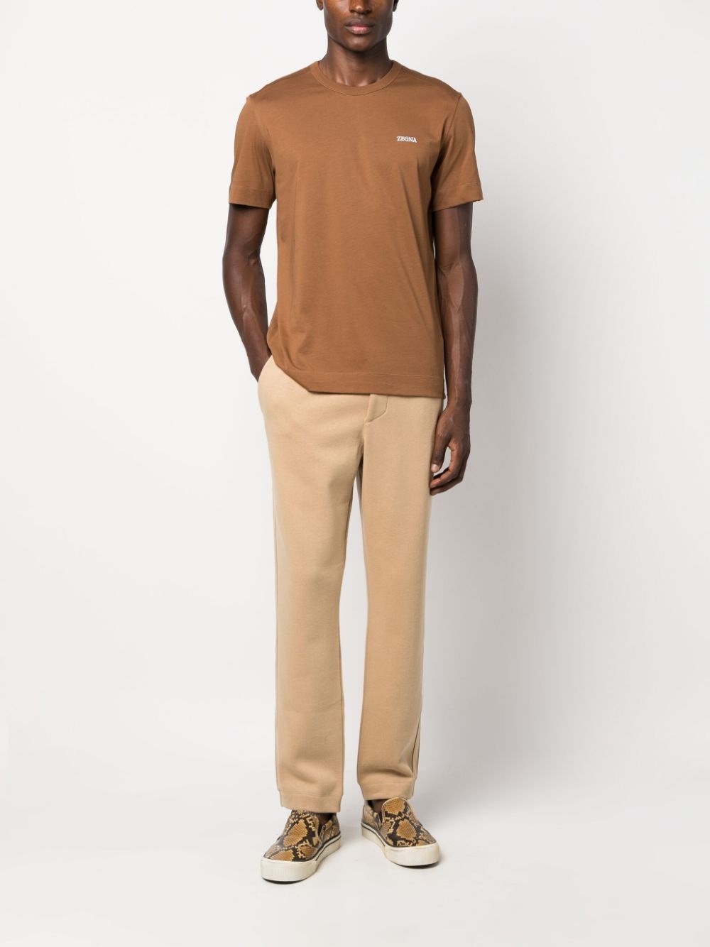 slim-cut cotton track pants - 2