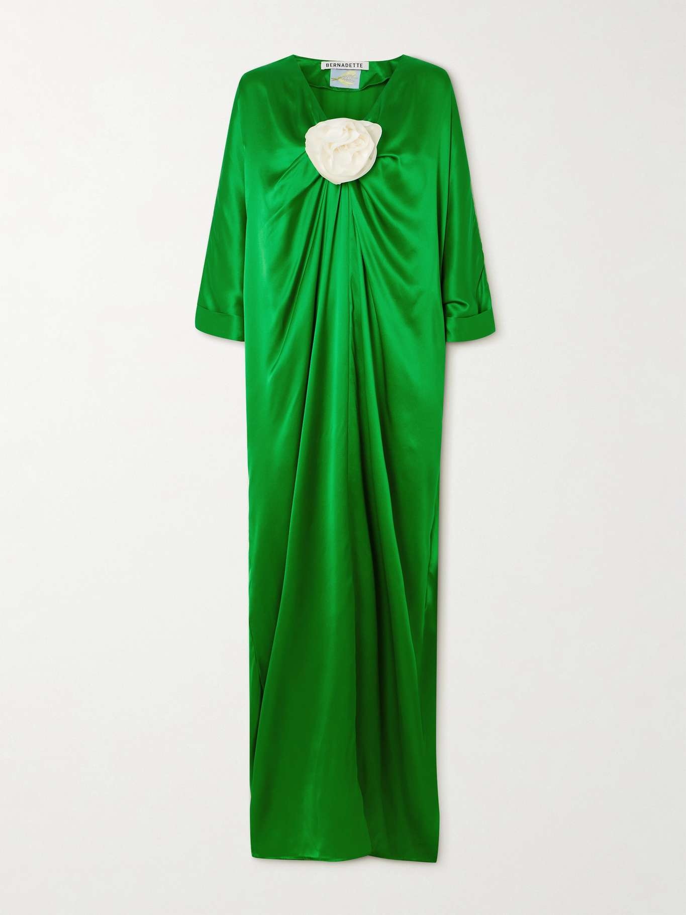 Gilles appliquéd silk-satin maxi dress - 1