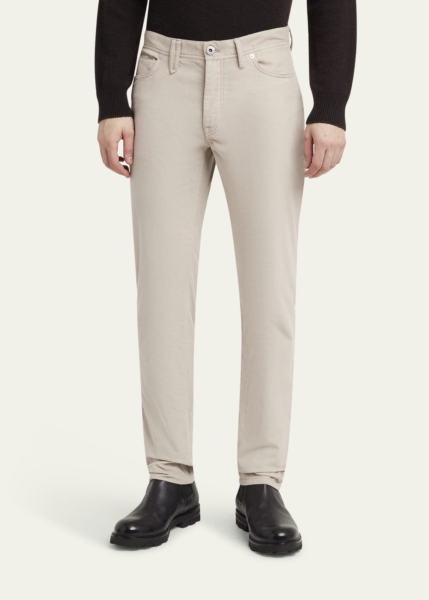 Men's Micro-Corduroy Slim Five-Pocket Pants - 4