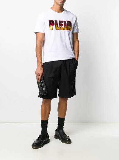 PHILIPP PLEIN Flame logo-embroidered cotton T-shirt outlook