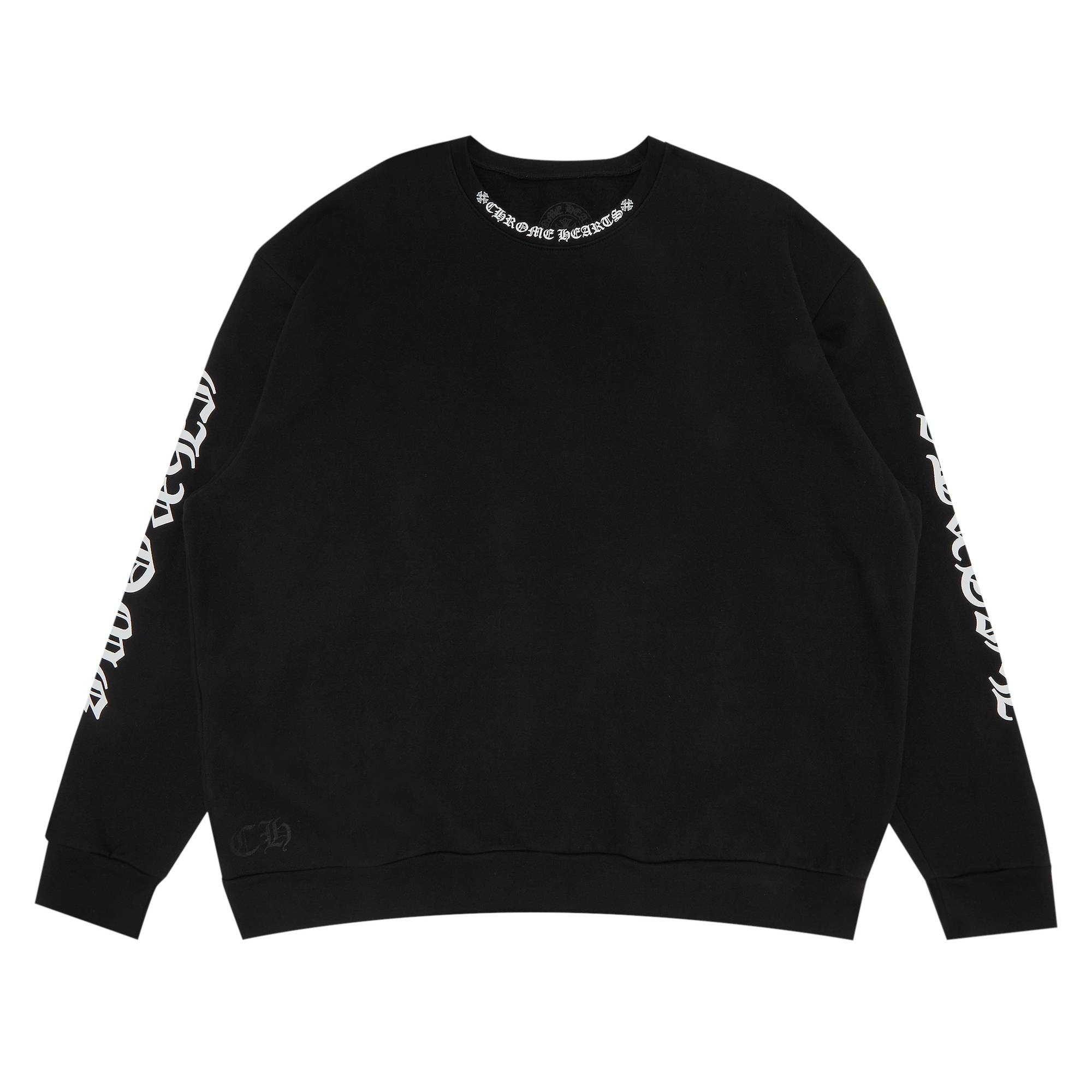 Chrome Hearts Neck Logo Crewneck Sweatshirt 'Black' - 1