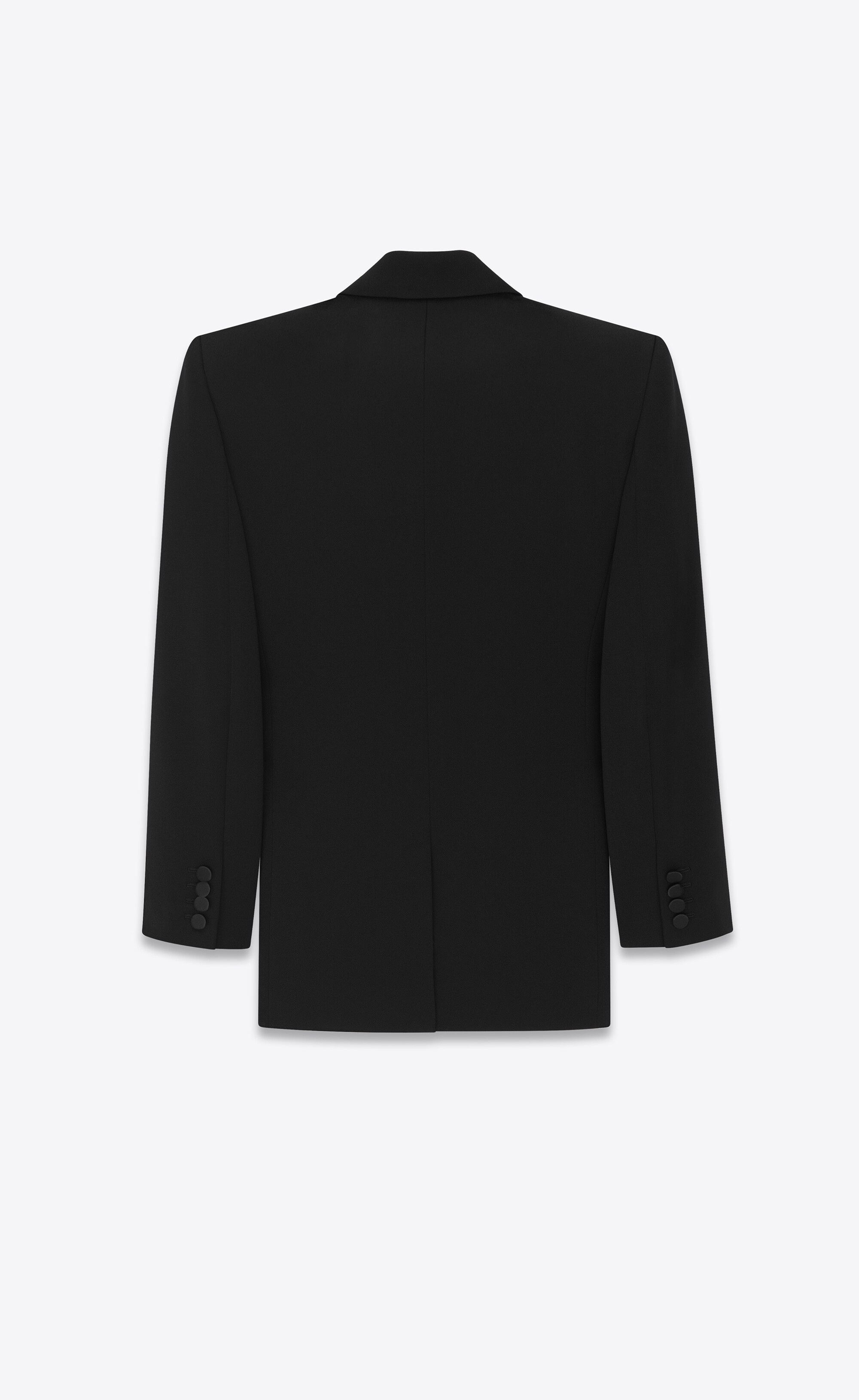 double-breasted tuxedo jacket in grain de poudre - 3