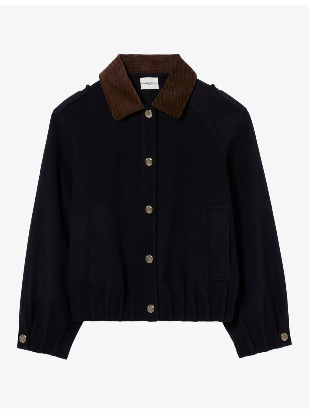 Oversized Contrast-Collar Wool-Blend Jacket - 1