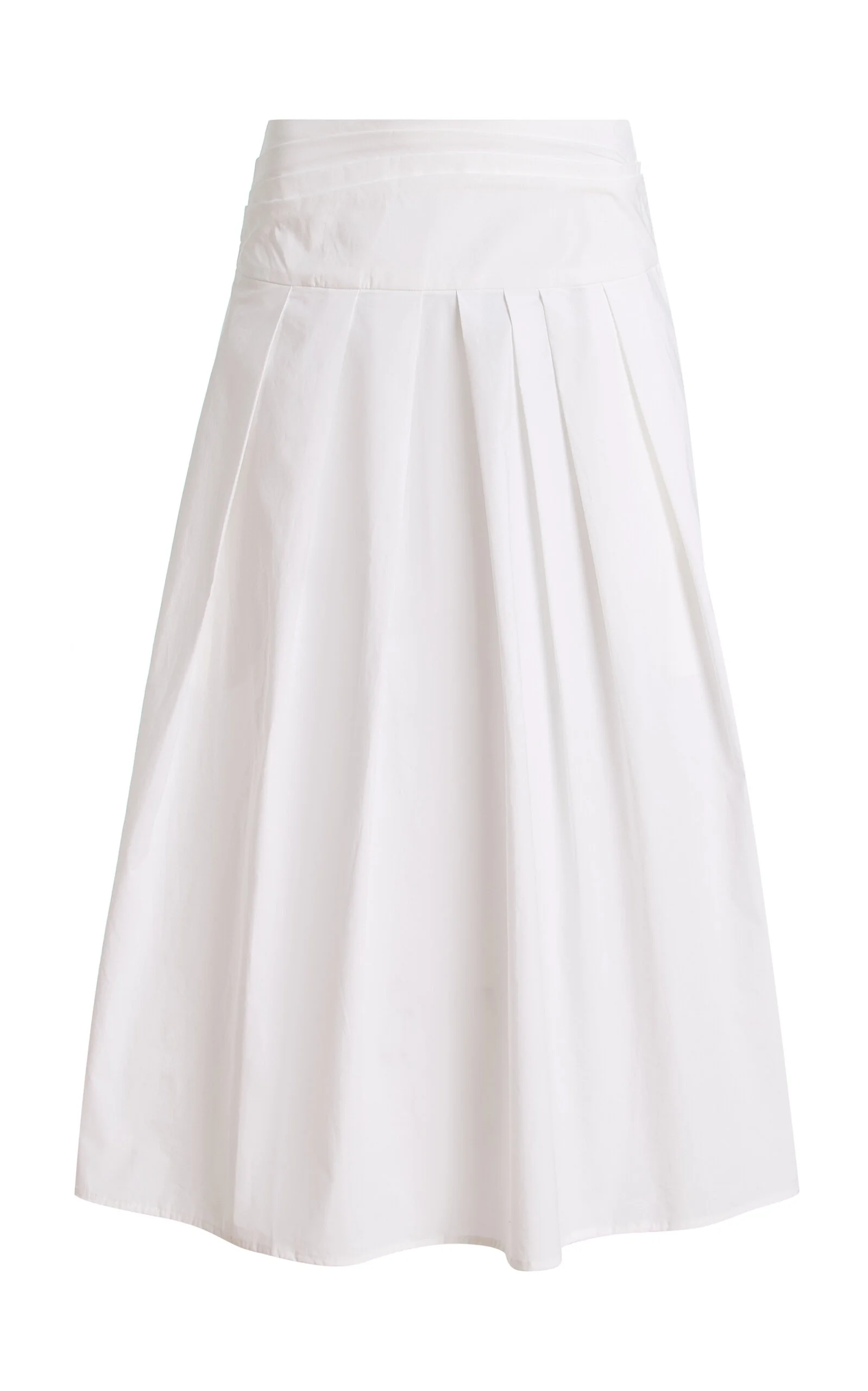 Nessa Pleated Cotton Midi Skirt - 1