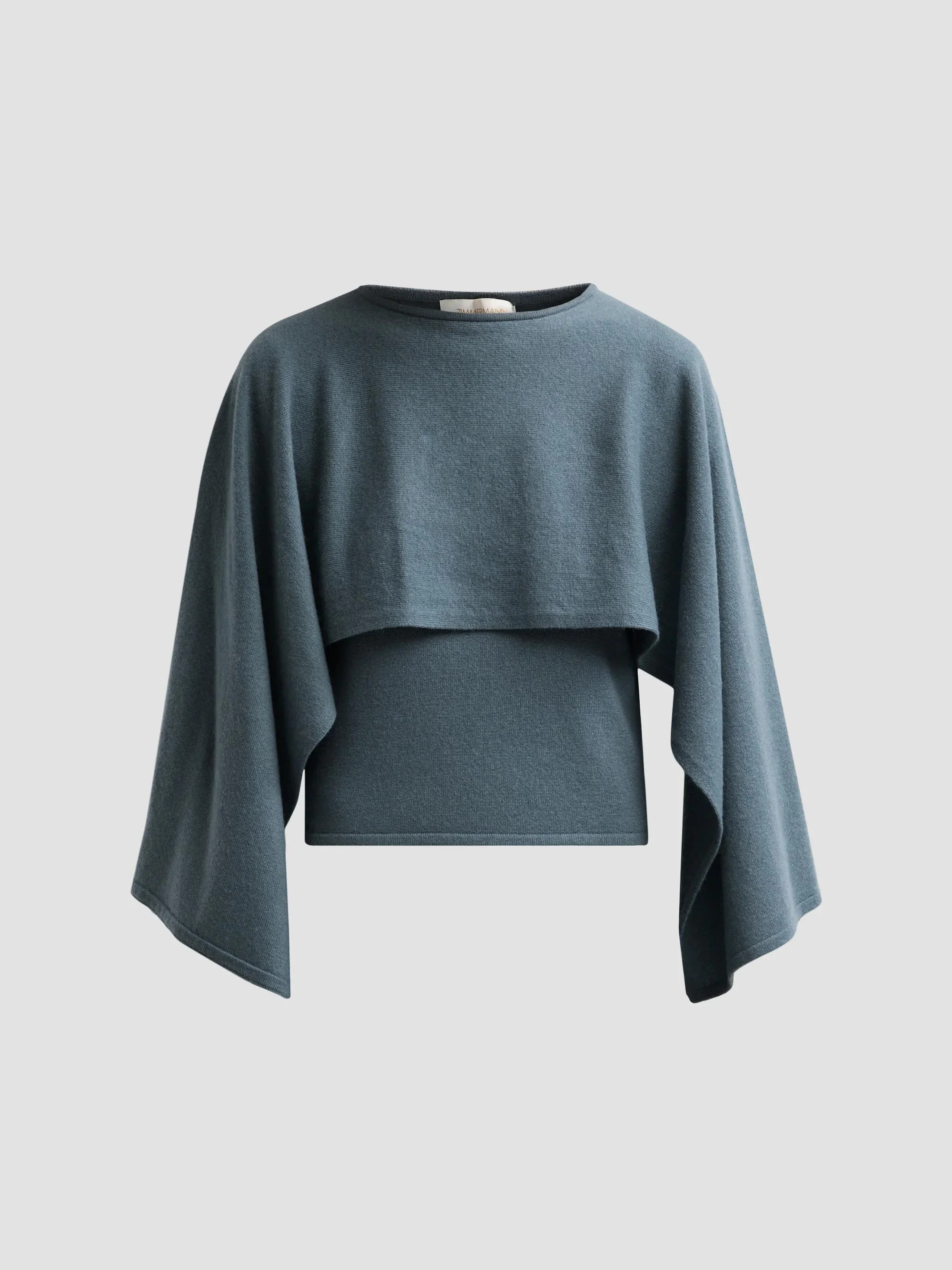 Women's Valiant Wool Draped Sweater - Deco Blue - 1