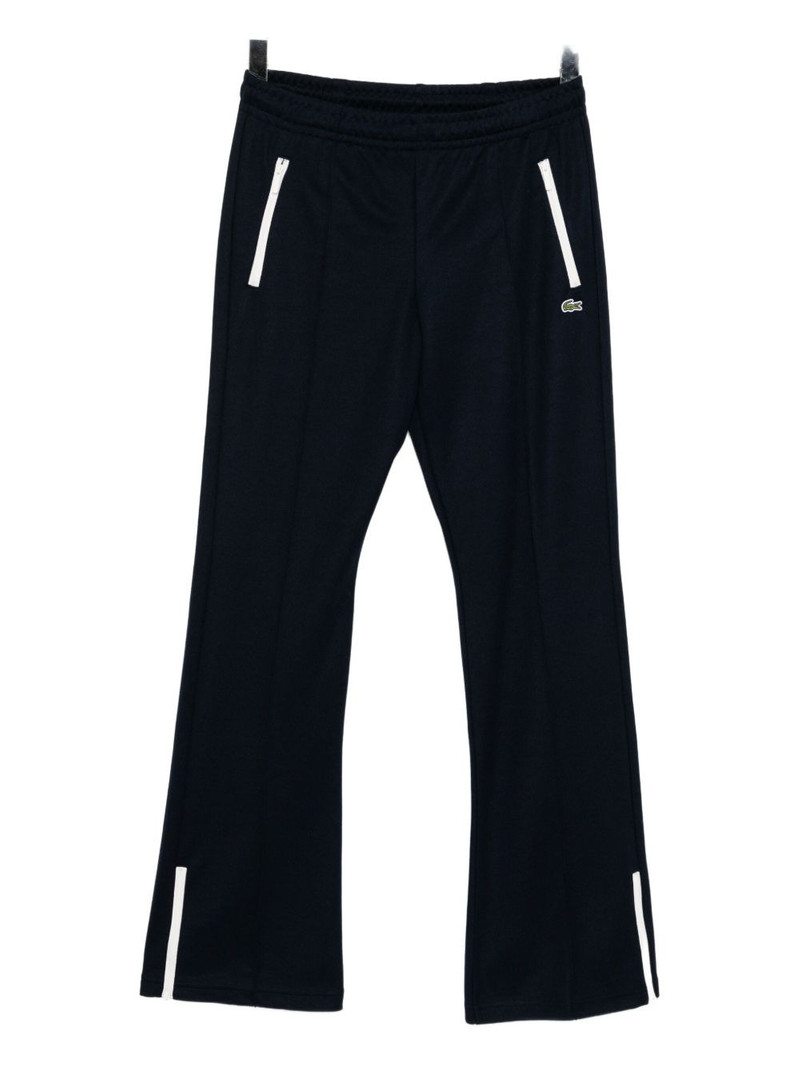 logo-embroidered flared trousers 1