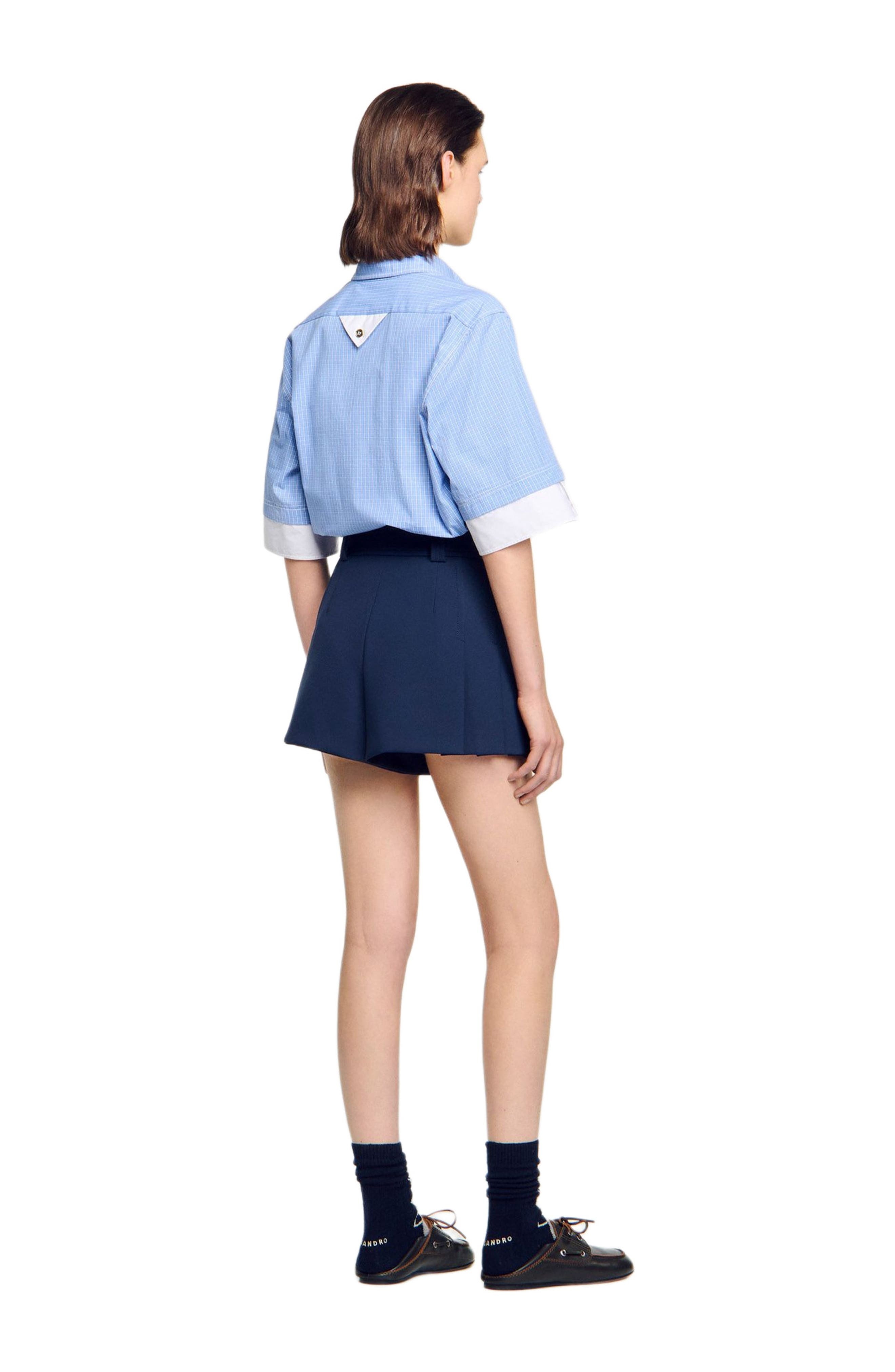 SANDRO Tailored pleated shorts in Navy Blue at Nordstrom - 2