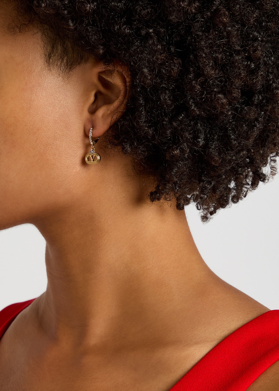 Valentino Garavani Ovalette Vlogo Hoop Earrings - 3