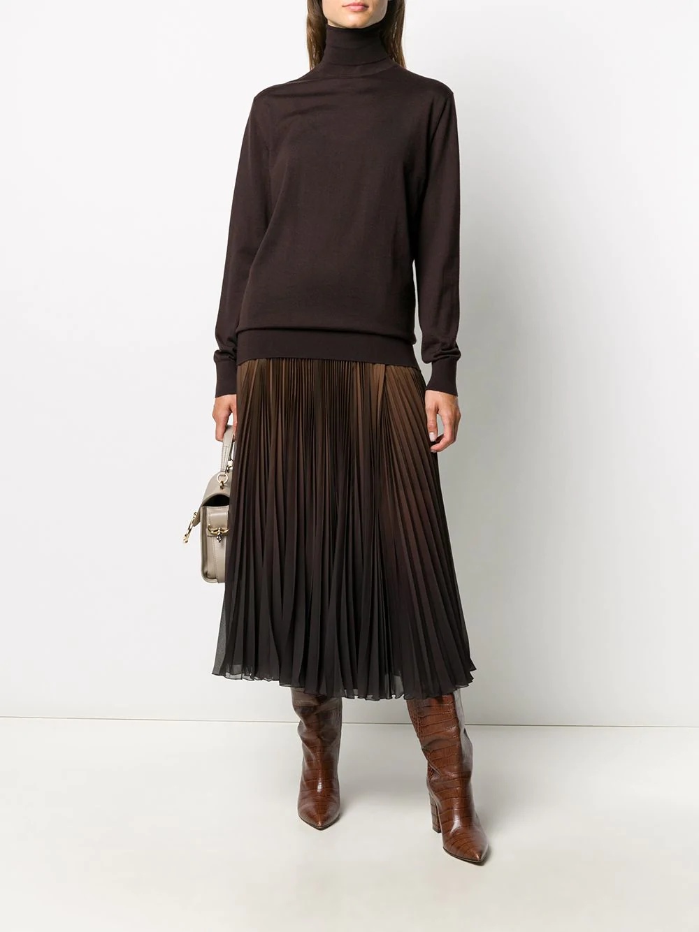 ombré pleated midi skirt - 2