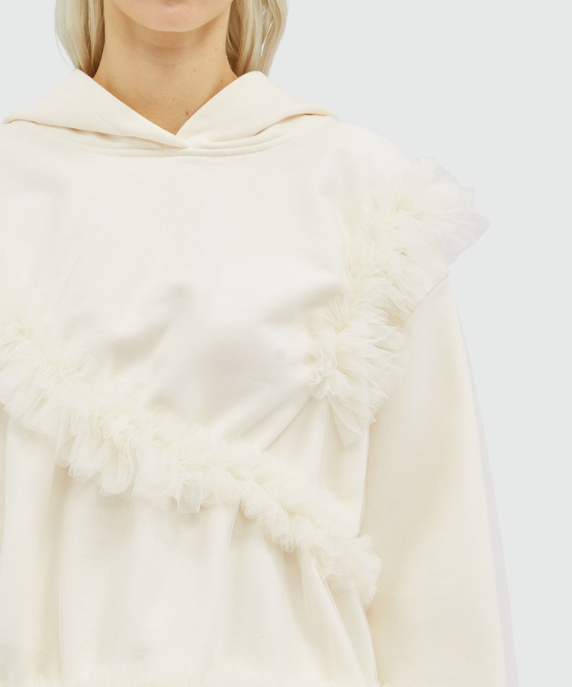 Tulle double jersey sweatshirt with ruffles - 5