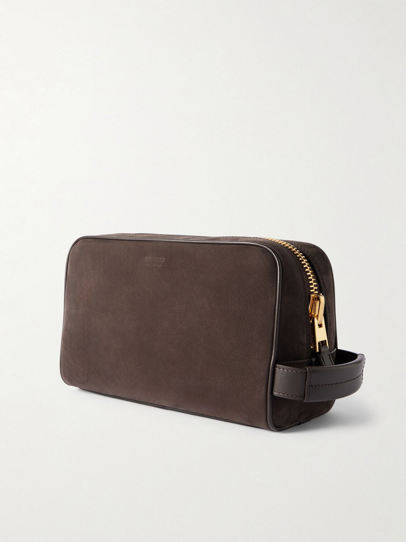 TOM FORD Nubuck Wash Bag Brown outlook