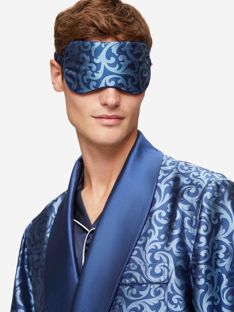 Eye Mask Verona 63 Silk Jacquard Navy - 7