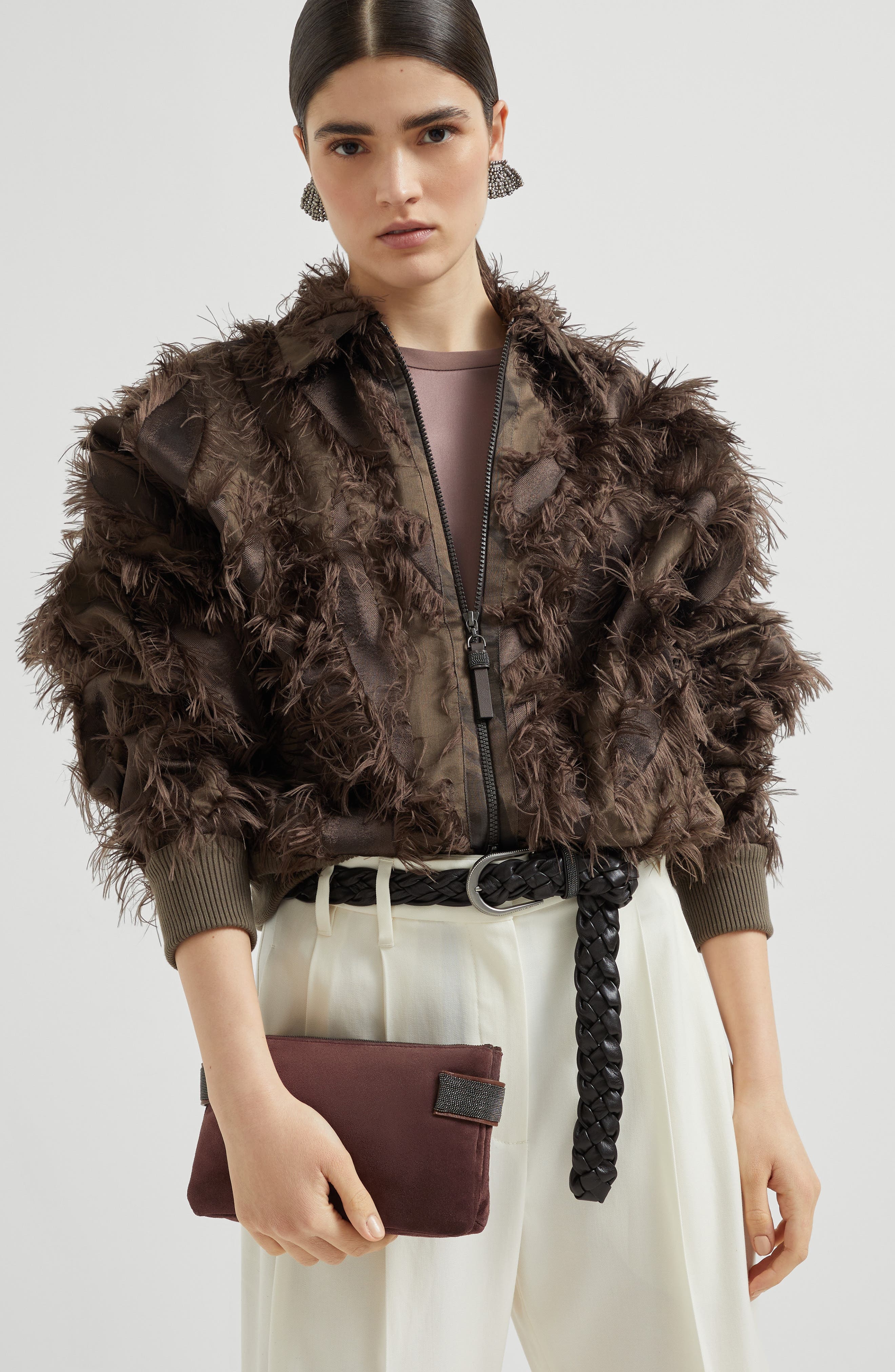 Brunello Cucinelli Essence mini shoulder bag in Burgundy at Nordstrom - 5
