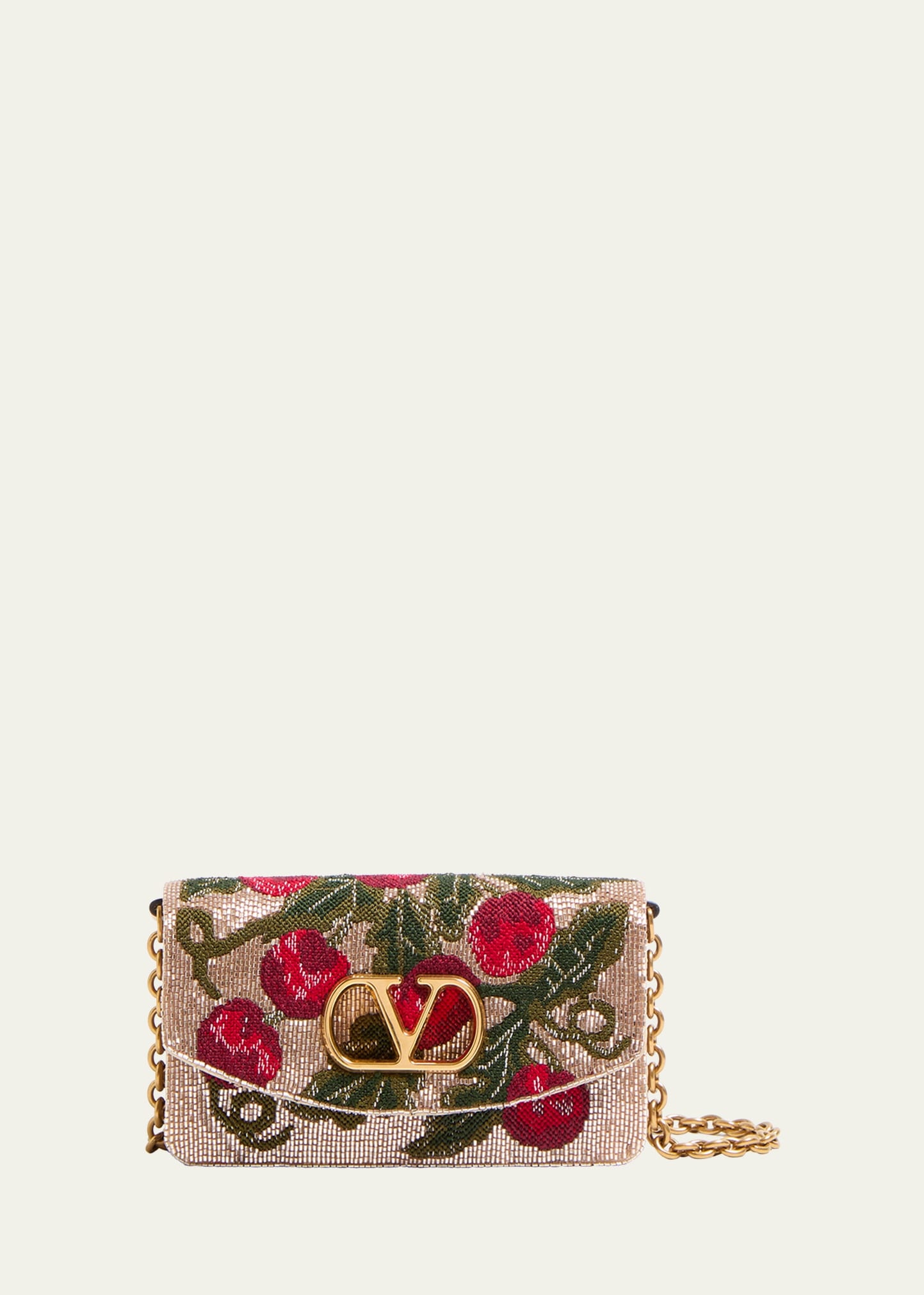 Vain Small Cherries Beaded Clutch Bag - 1