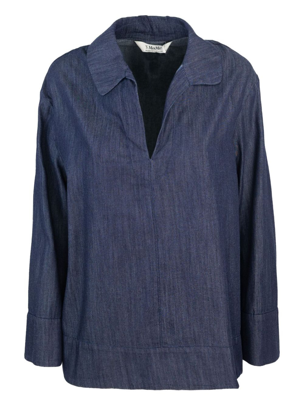 denim collared top - 1