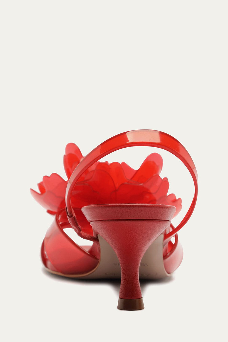 Red Flower Jelly Heeled Sandal 3