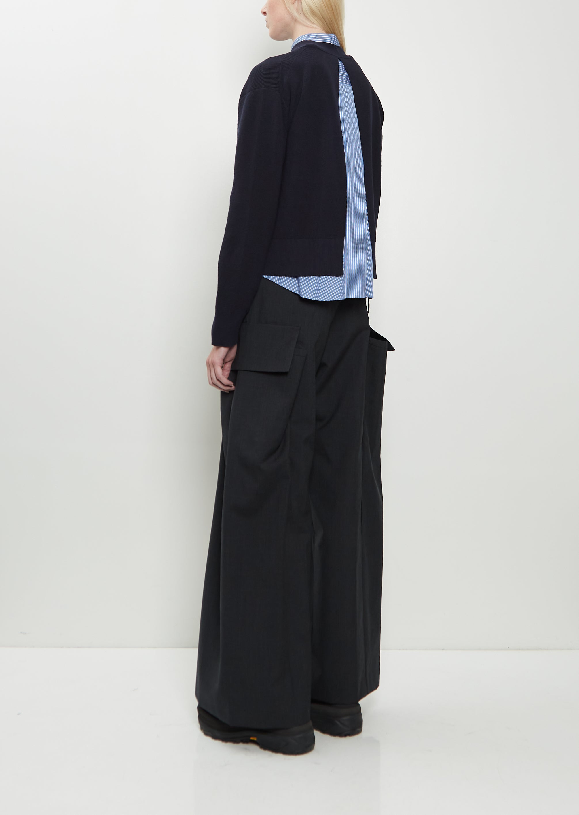 Poplin x Cotton Knit Cardigan - 3