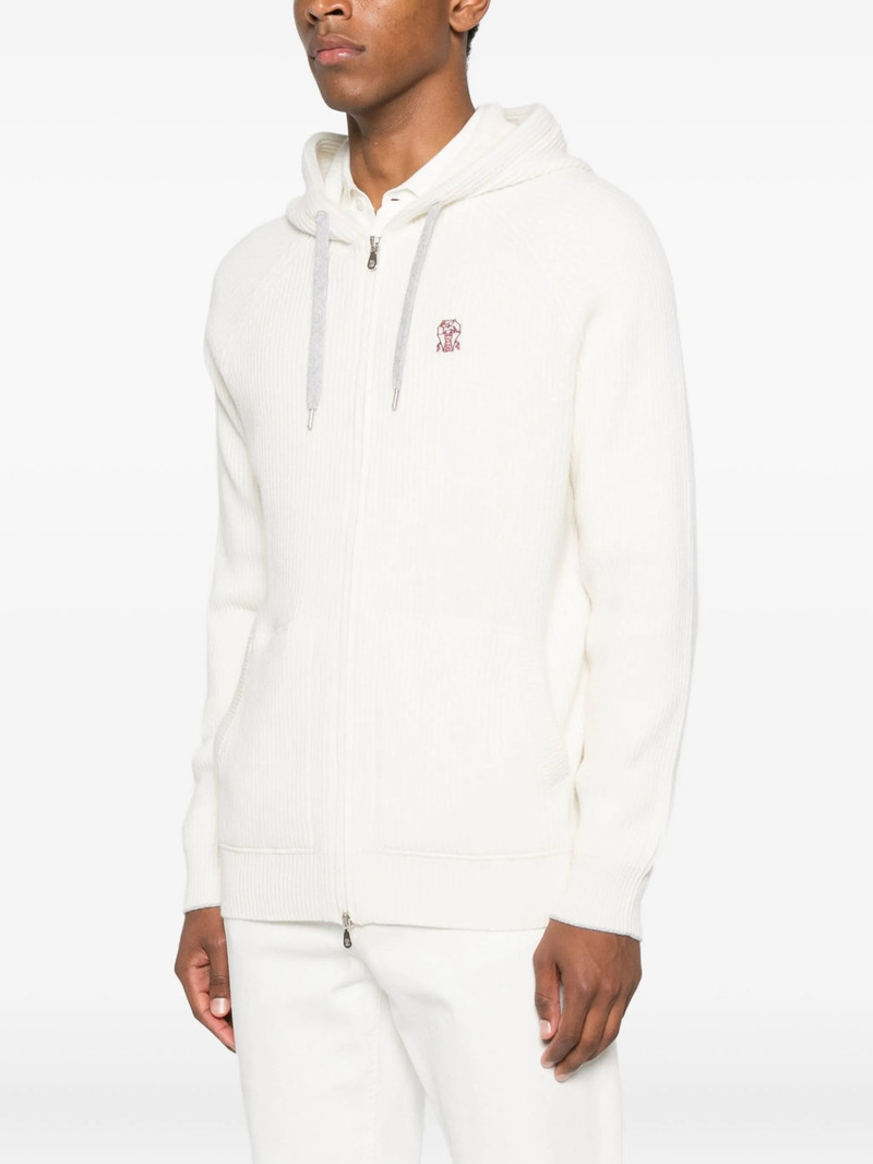 Brunello Cucinelli Brunello Cucinelli Hooded Ribbed Zip-up Cardigan outlook