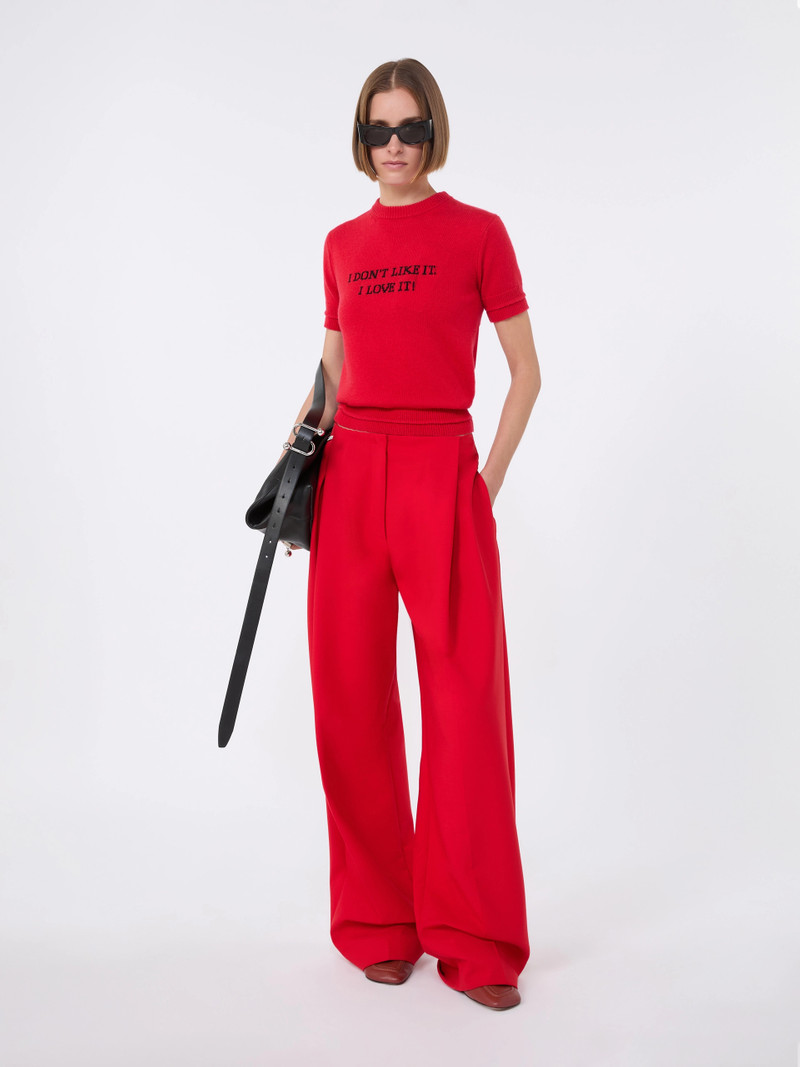 Sportmax Wool and cashmere-knit T-shirt - RED outlook