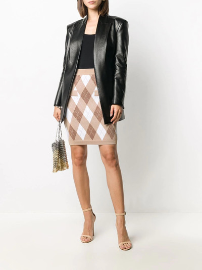 Balmain diamond knit fitted skirt outlook