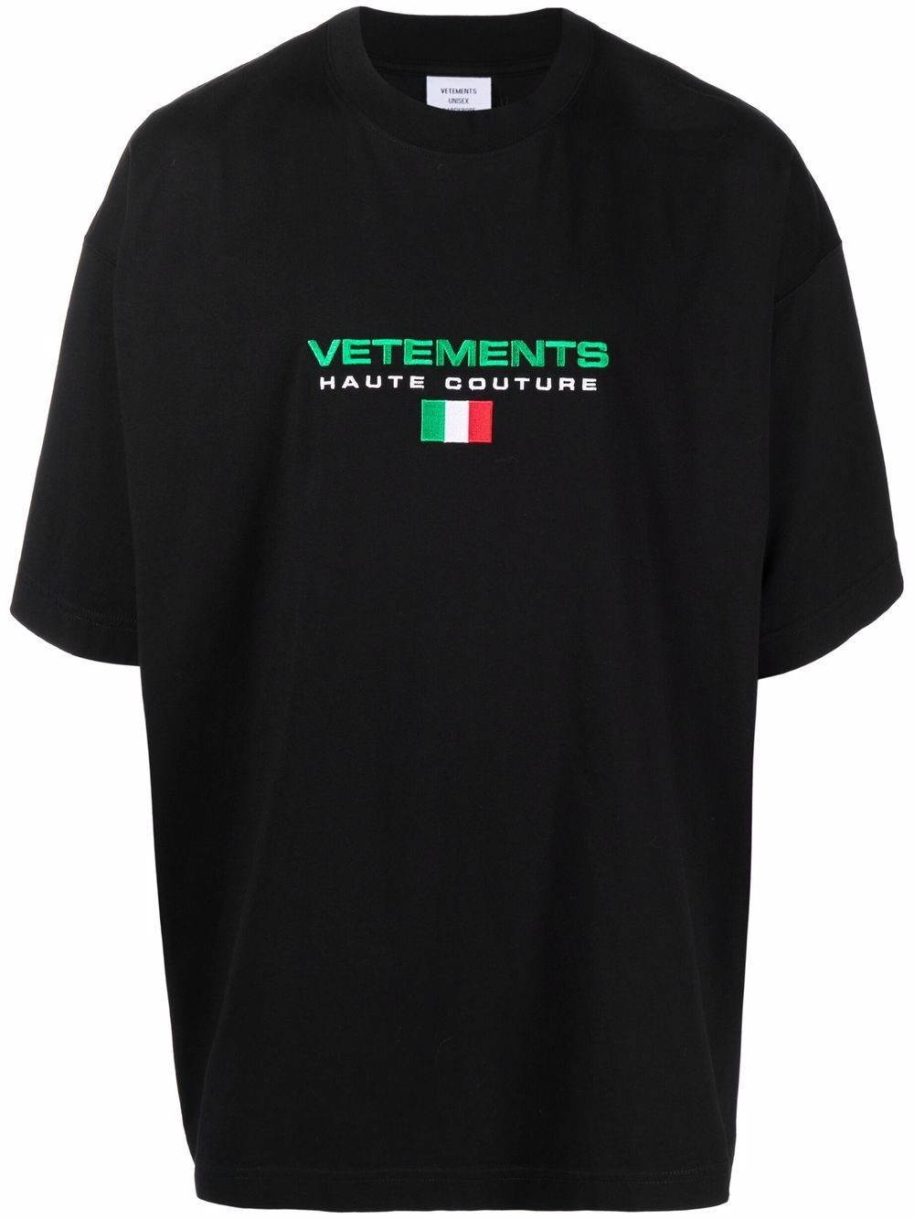 embroidered flag logo cotton T-shirt - 1