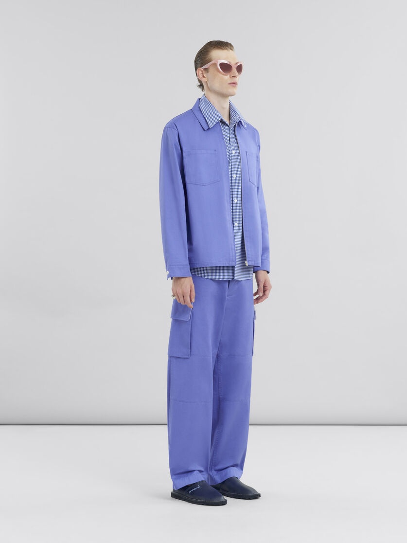 INDIGO ORGANIC COTTON SHIRT WITH MARNI SYMBOL - 5