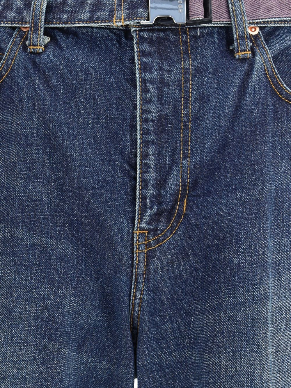 belted zip-pocket jeans - 4