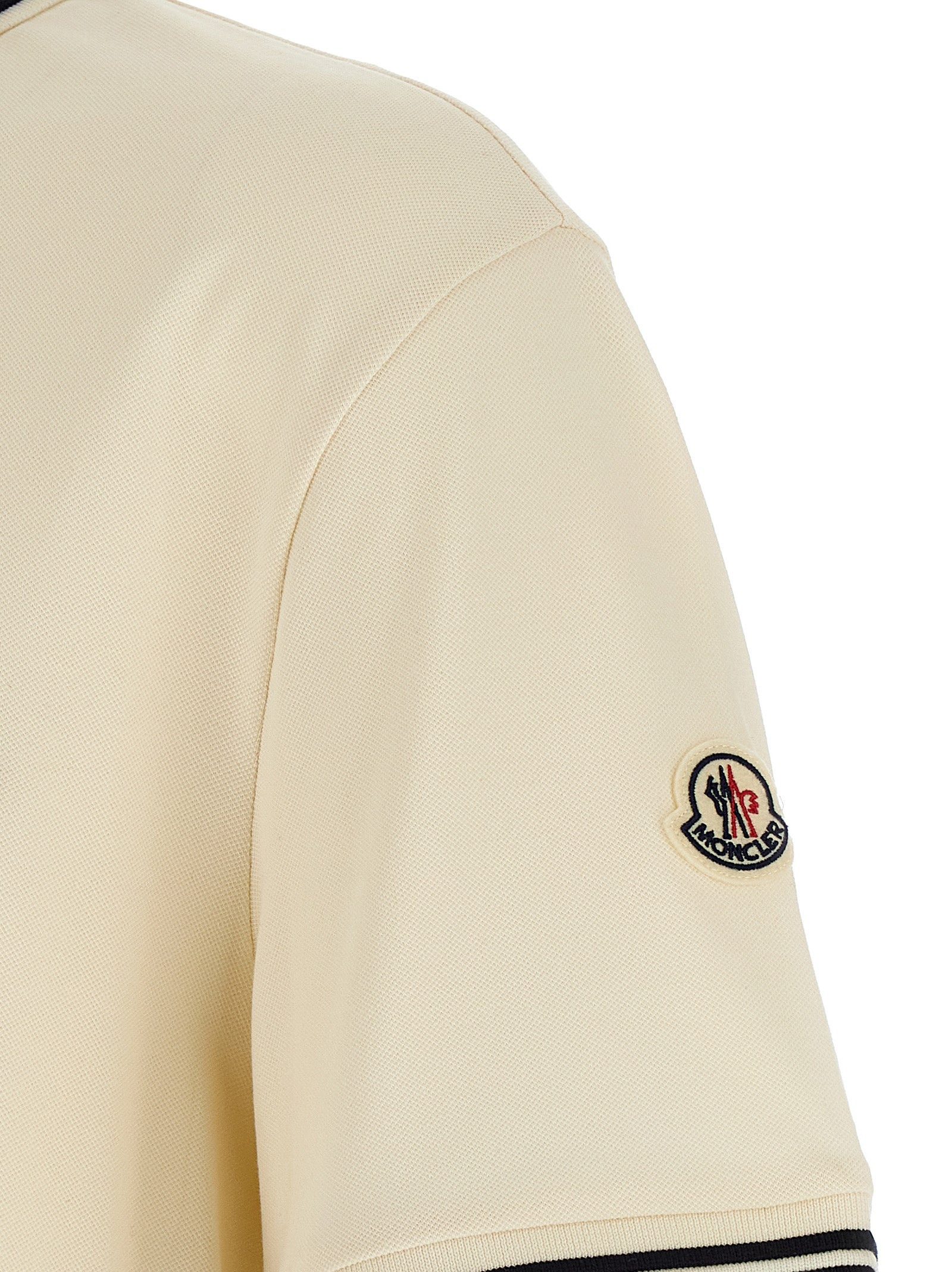 Logo Embroidery Shirt Polo Beige - 4