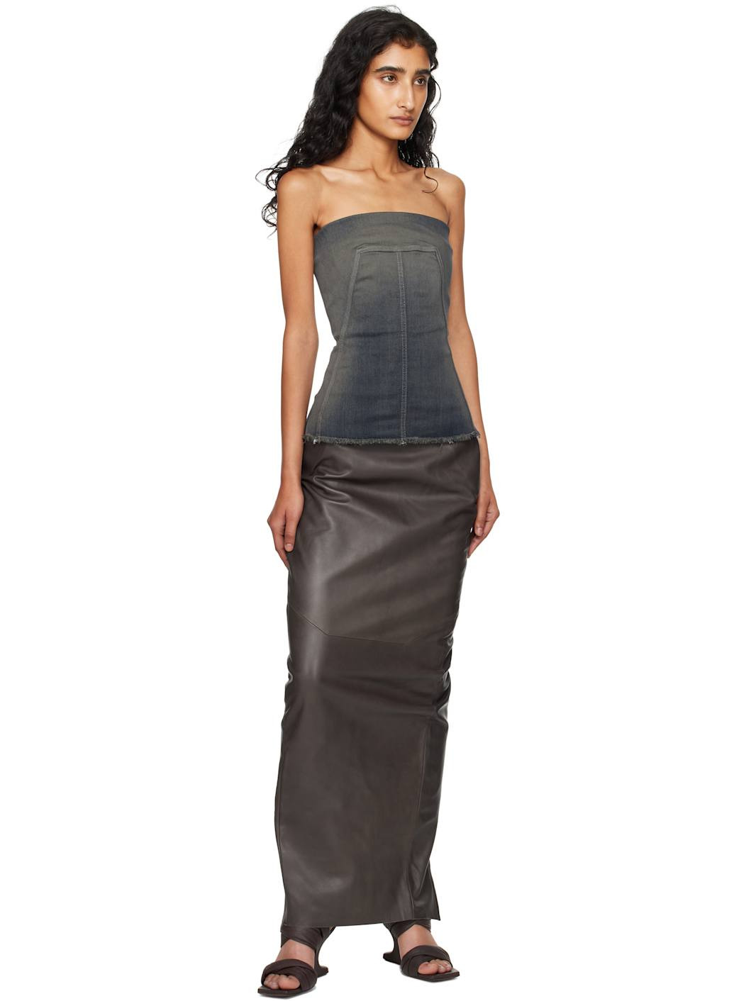 Gray Concordians Bustier Denim Top - 4