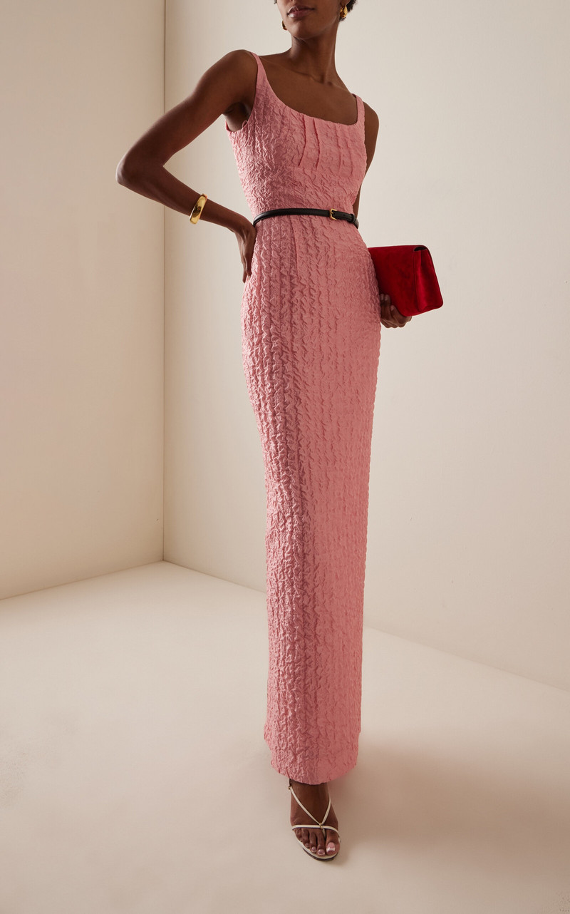 EMILIA WICKSTEAD Sharon Seersucker Maxi Dress pink outlook