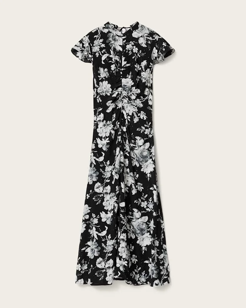 LOLITA SHORT SLEEVE FLORAL MIDI DRESS - 1