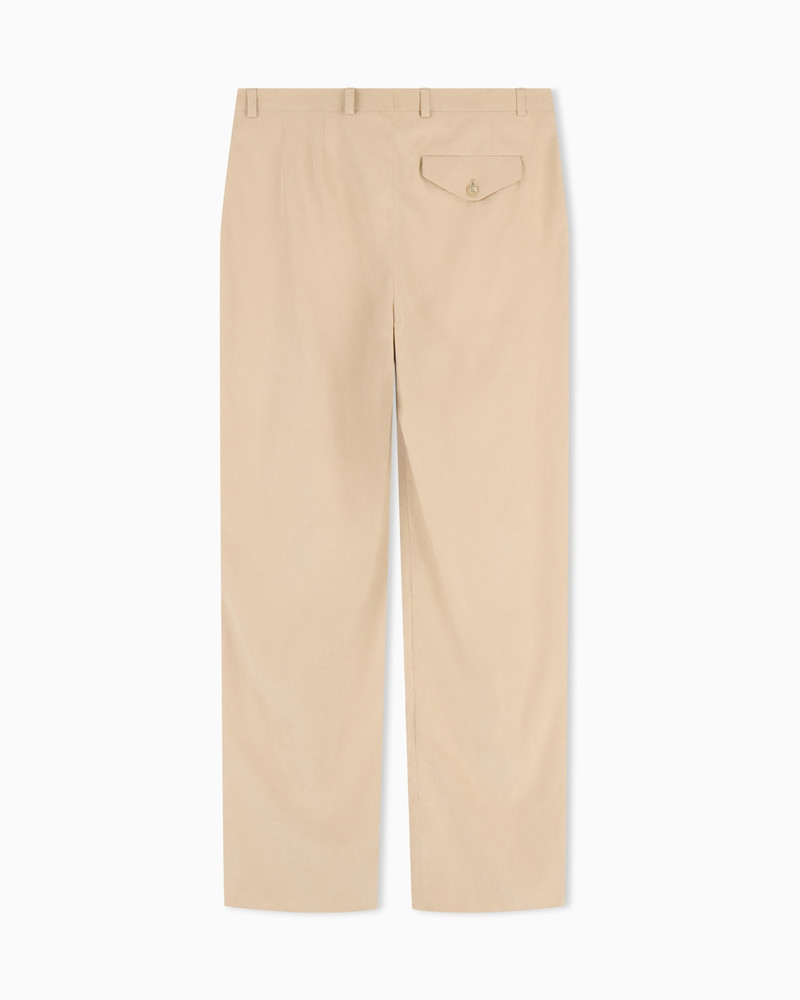 CUPRO-EFFECT FABRIC TROUSERS WITH PLEATS 2