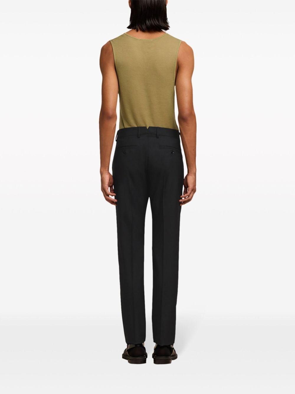twill tapered-leg trousers - 4