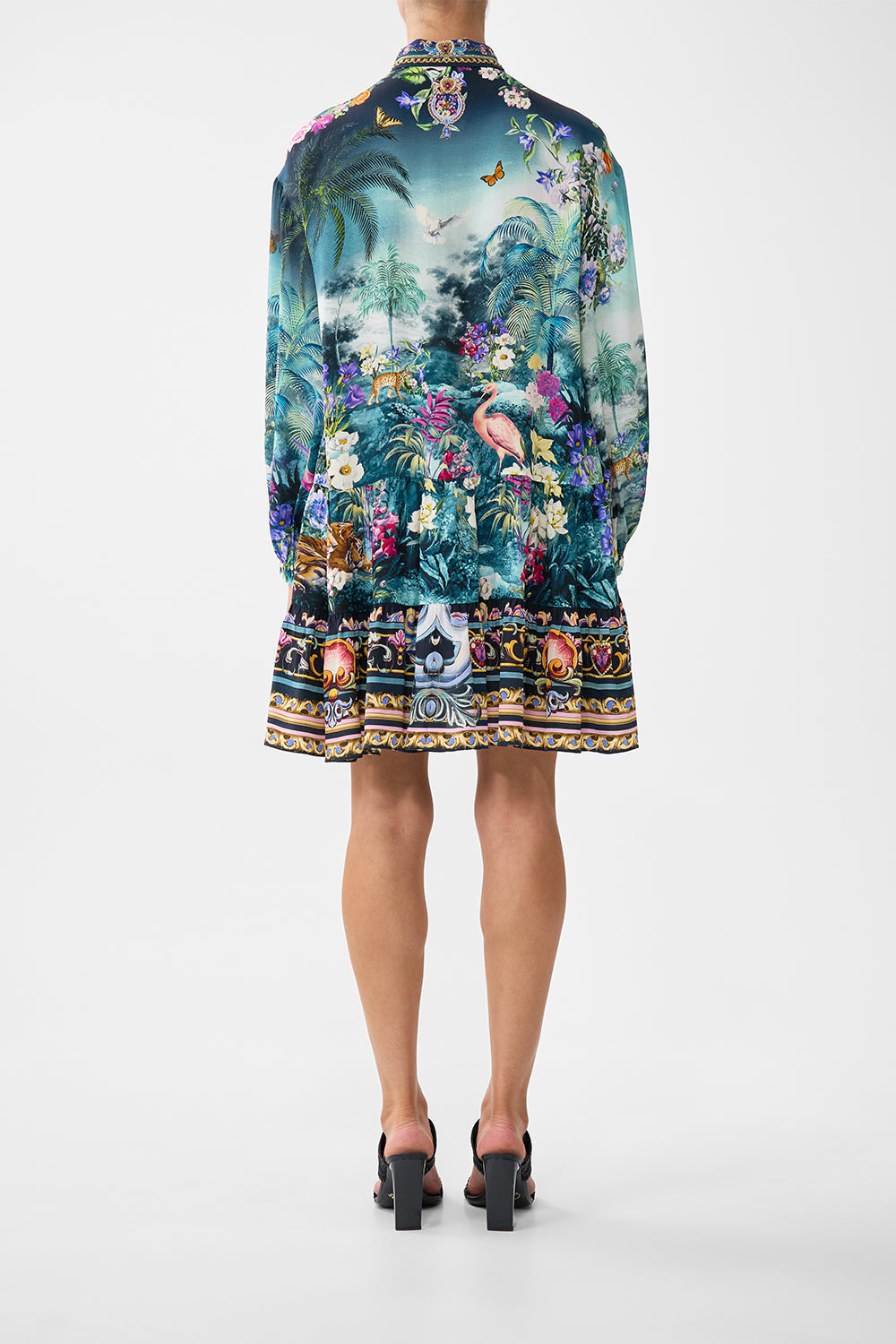 LONG SLEEVE TIERED SHORT DRESS - 3