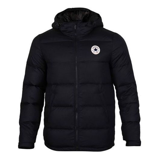 Converse Short Hooded Sports Down Warm Jacket 'Black' 10004603-A02 - 1