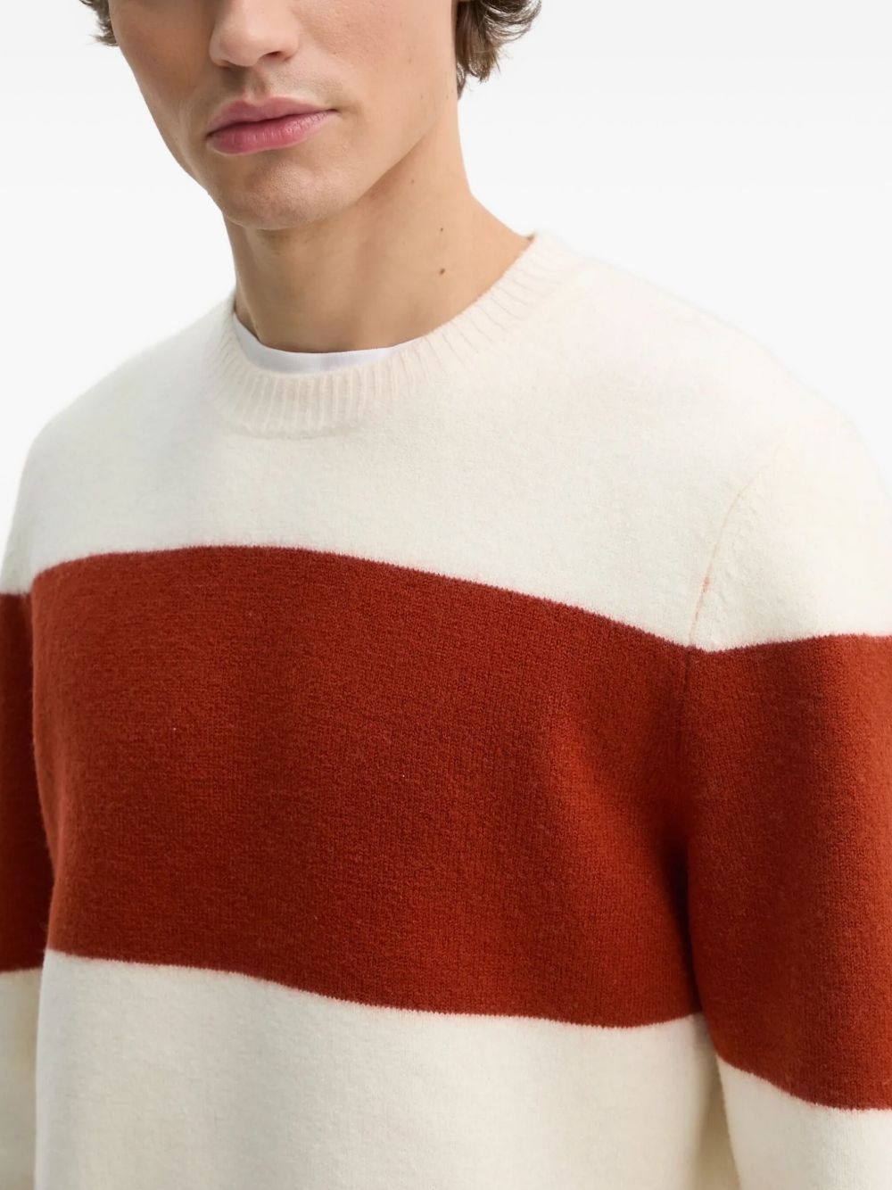 striped crew-neck sweater - 3