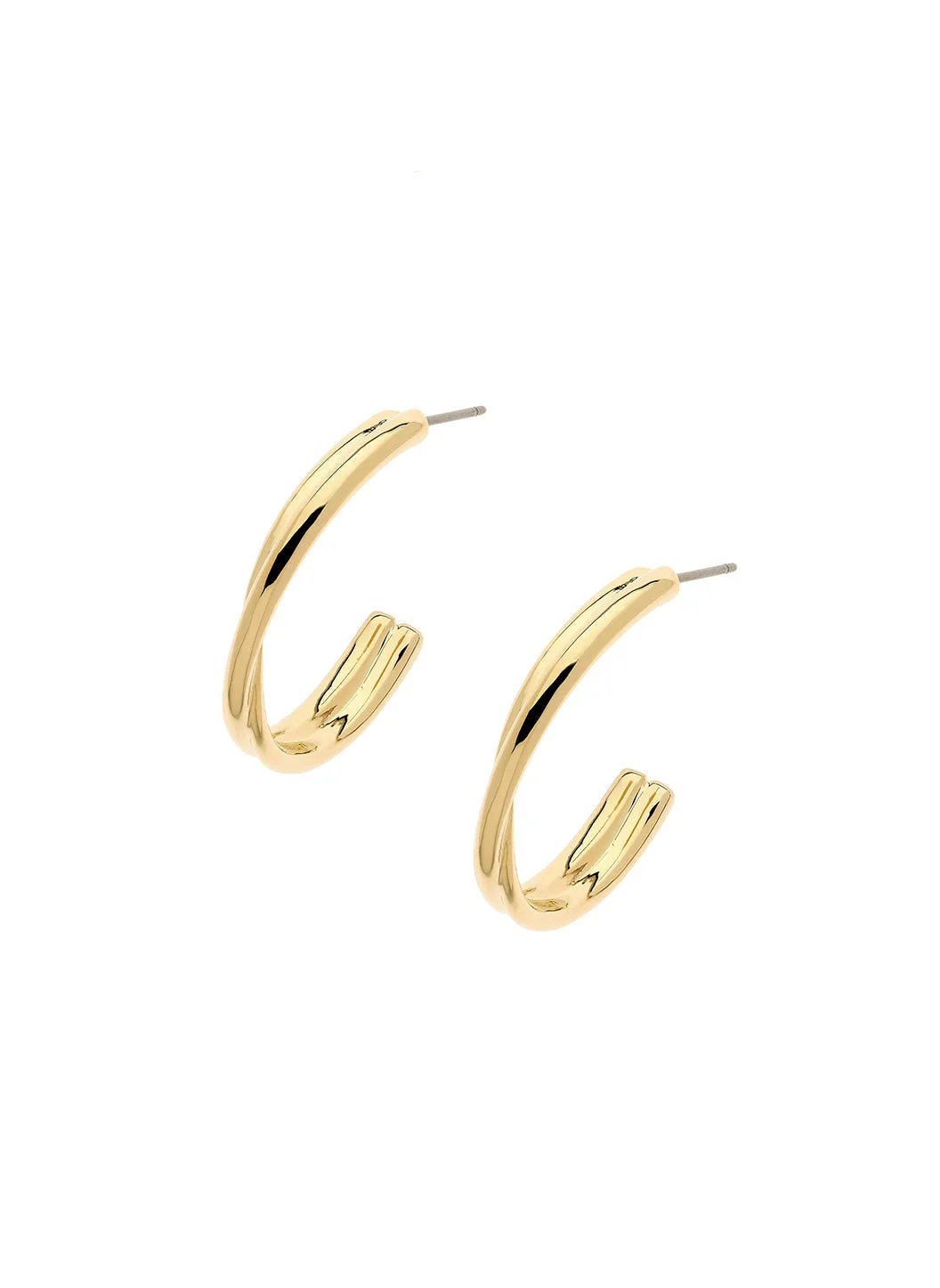 GOLD TWIST HOOP EARRINGS - 1