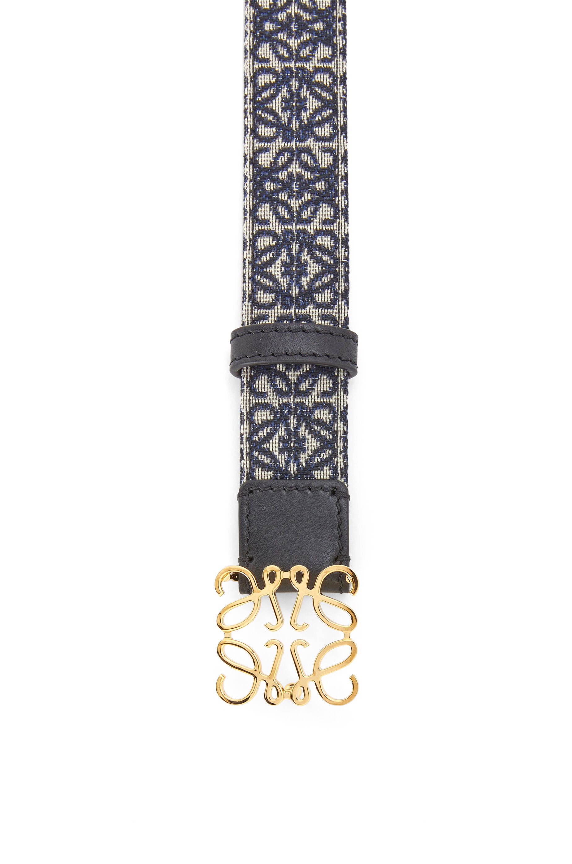 Anagram belt in jacquard and calfskin - 2