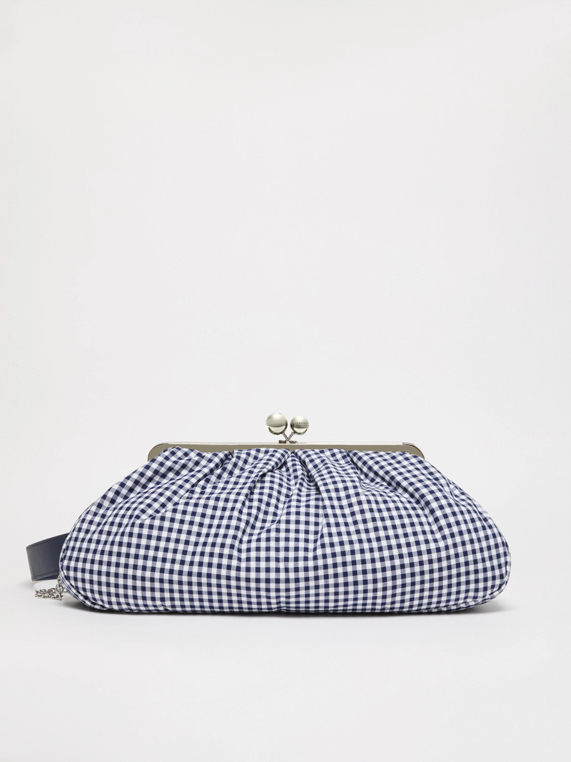 BETA Large gingham cotton Pasticcino Bag - ULTRAMARINE 1