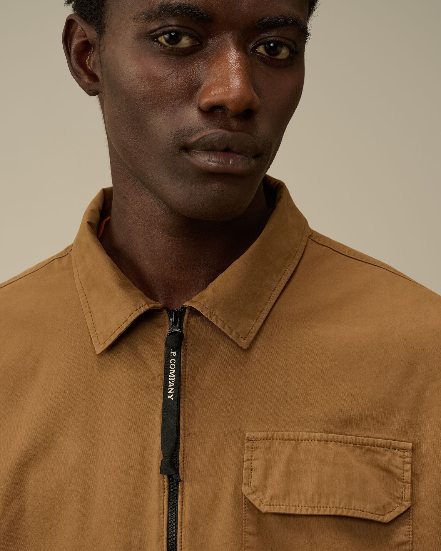 Organic Gabardine Zipped Overshirt - 5