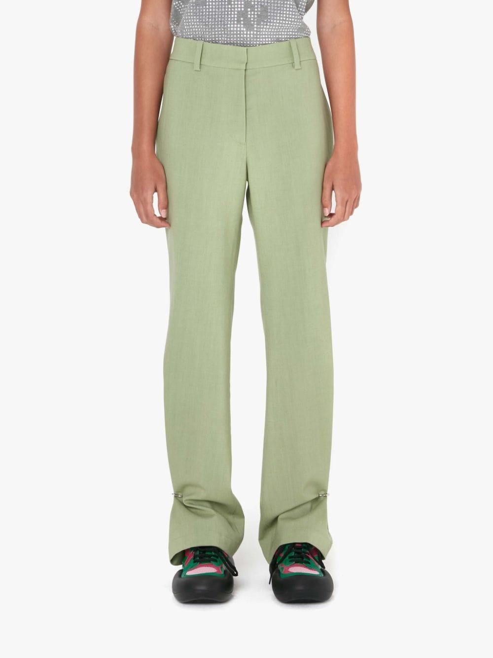RING DETAIL SLIM LEG TROUSERS - 2