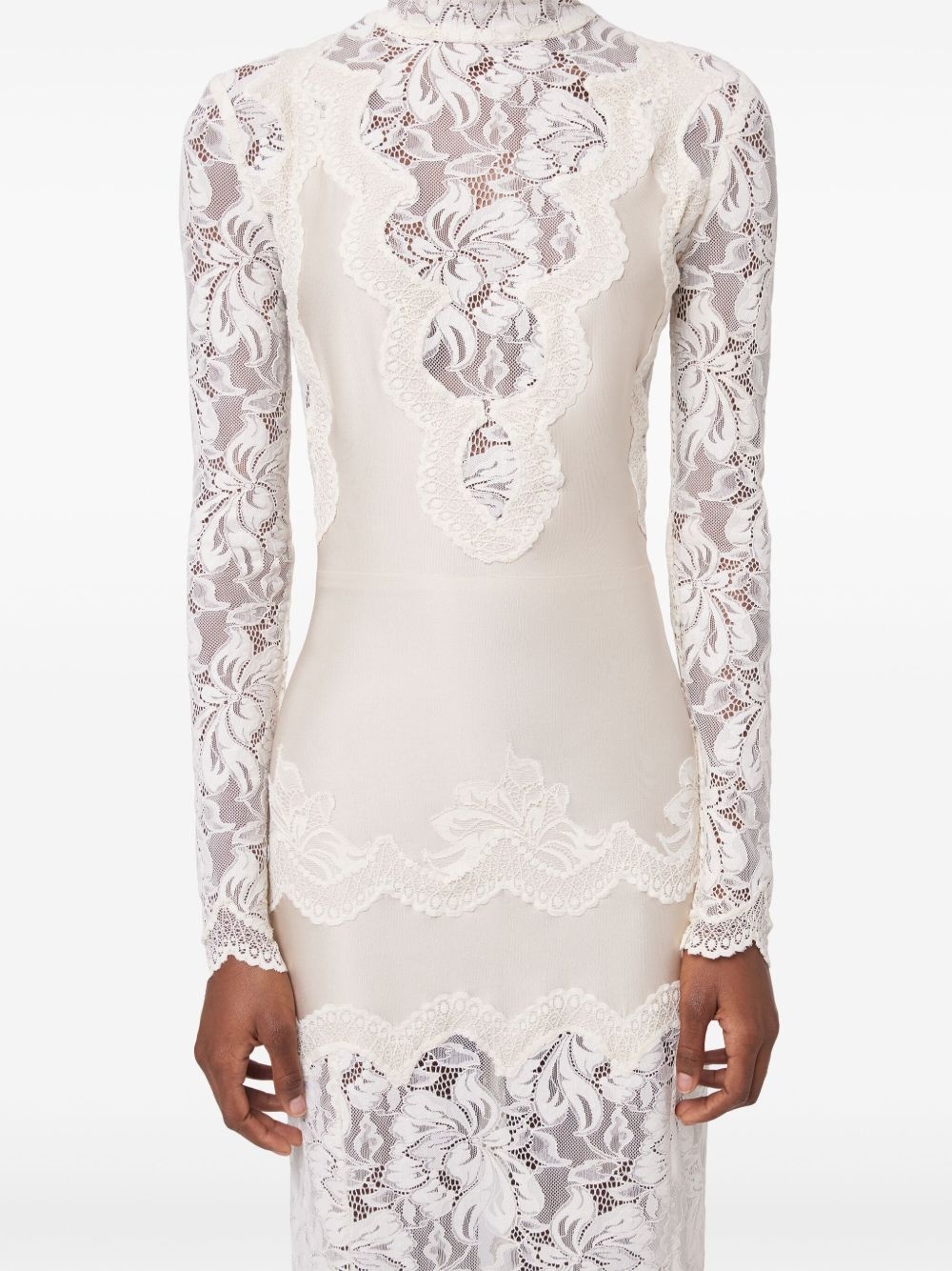 lace jersey maxi dress - 6