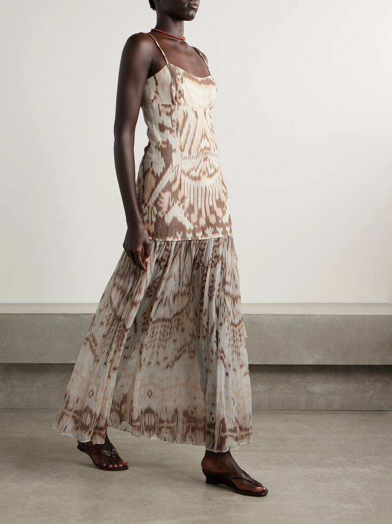 ULLA JOHNSON Marisol Printed Cotton-canvas And Silk-crepon Maxi Dress outlook