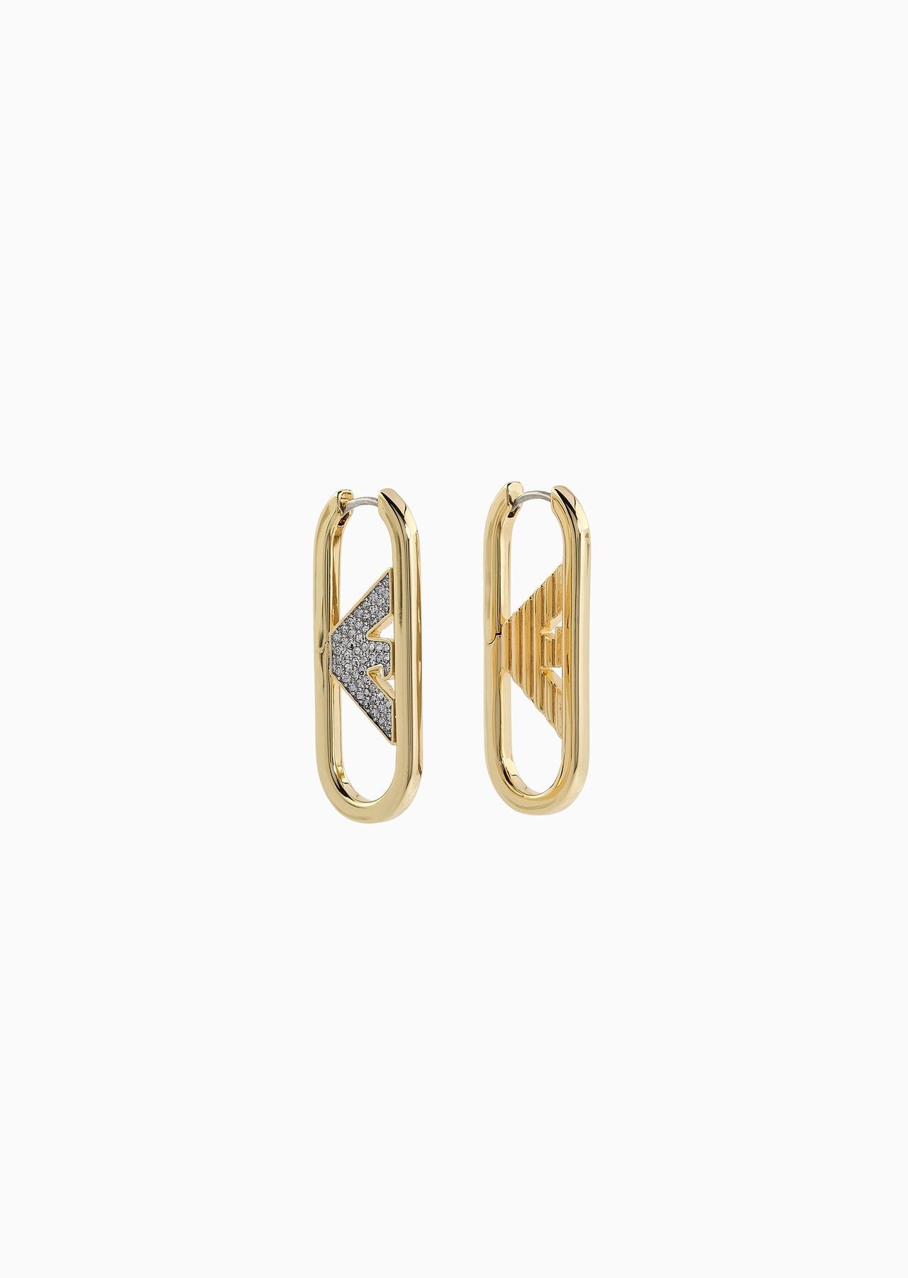 Gold-Tone Brass Hoop Earrings - 1