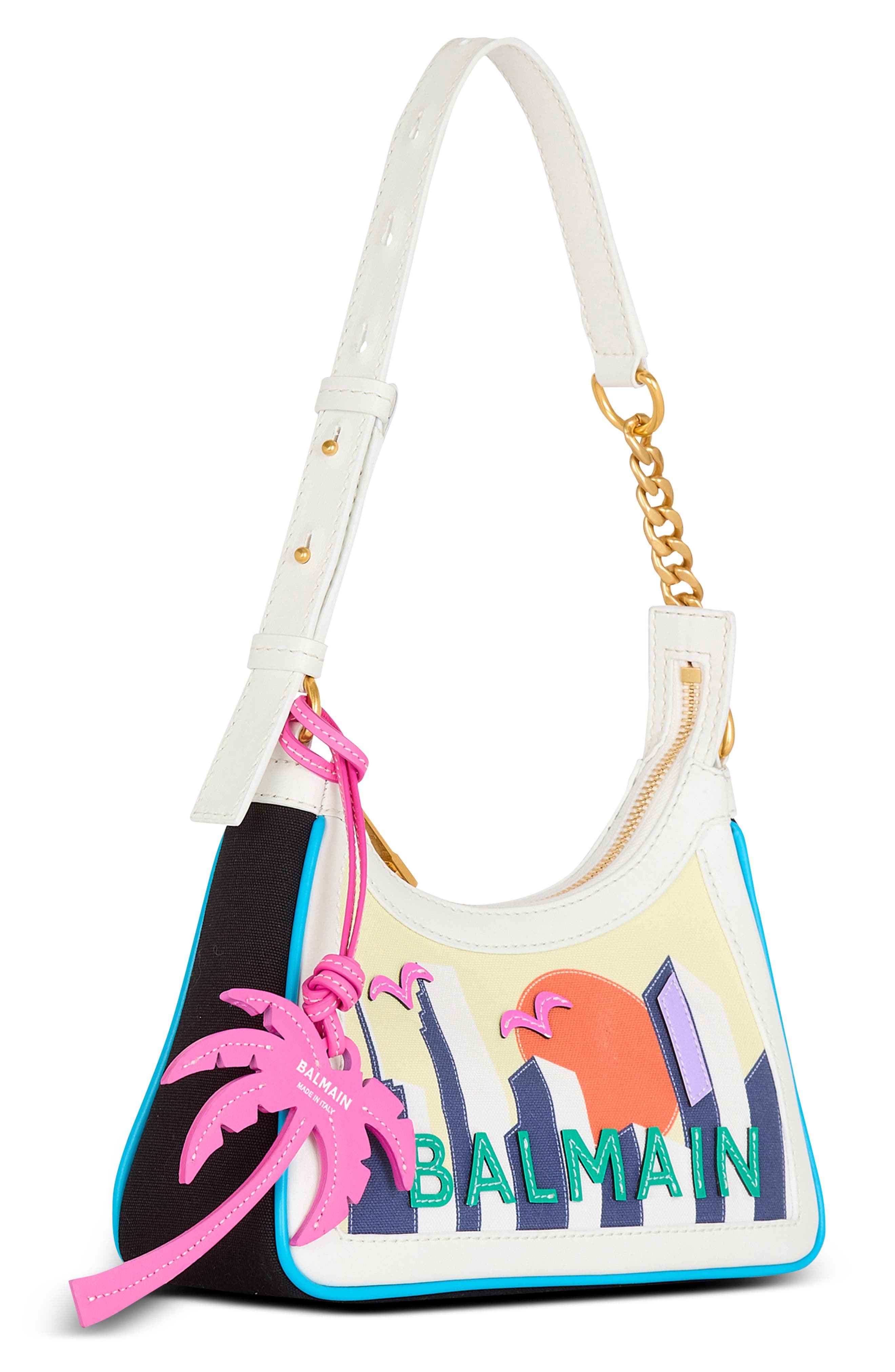 Balmain B-Army Postcard Canvas & Leather Shoulder Bag in Aaa Multi at Nordstrom - 2