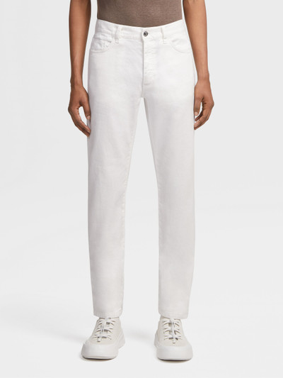 ZEGNA WHITE STRETCH LINEN AND COTTON JEANS outlook