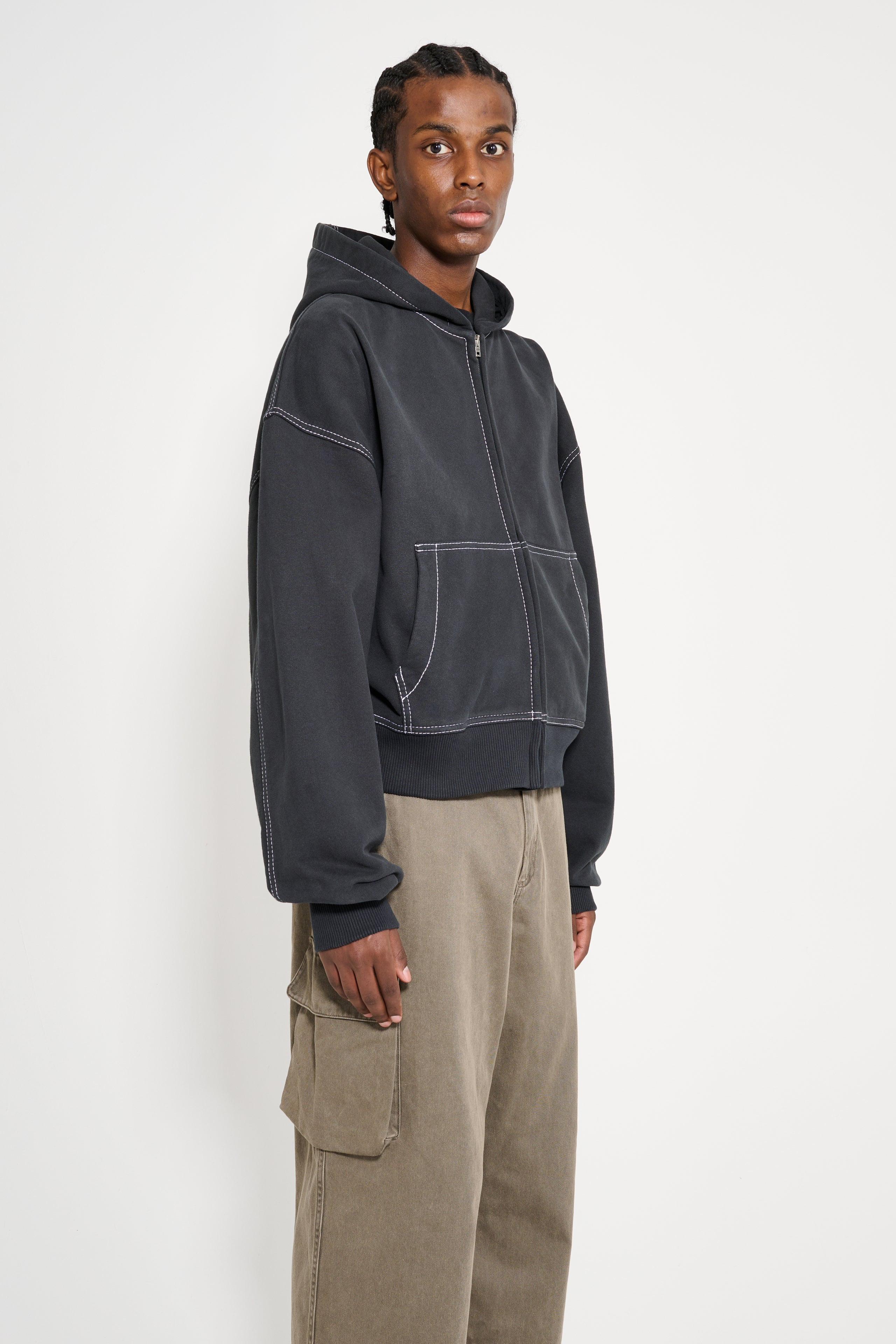 ACNE STUDIOS HOODED SWEATSHIRT FADED BLACK - 3