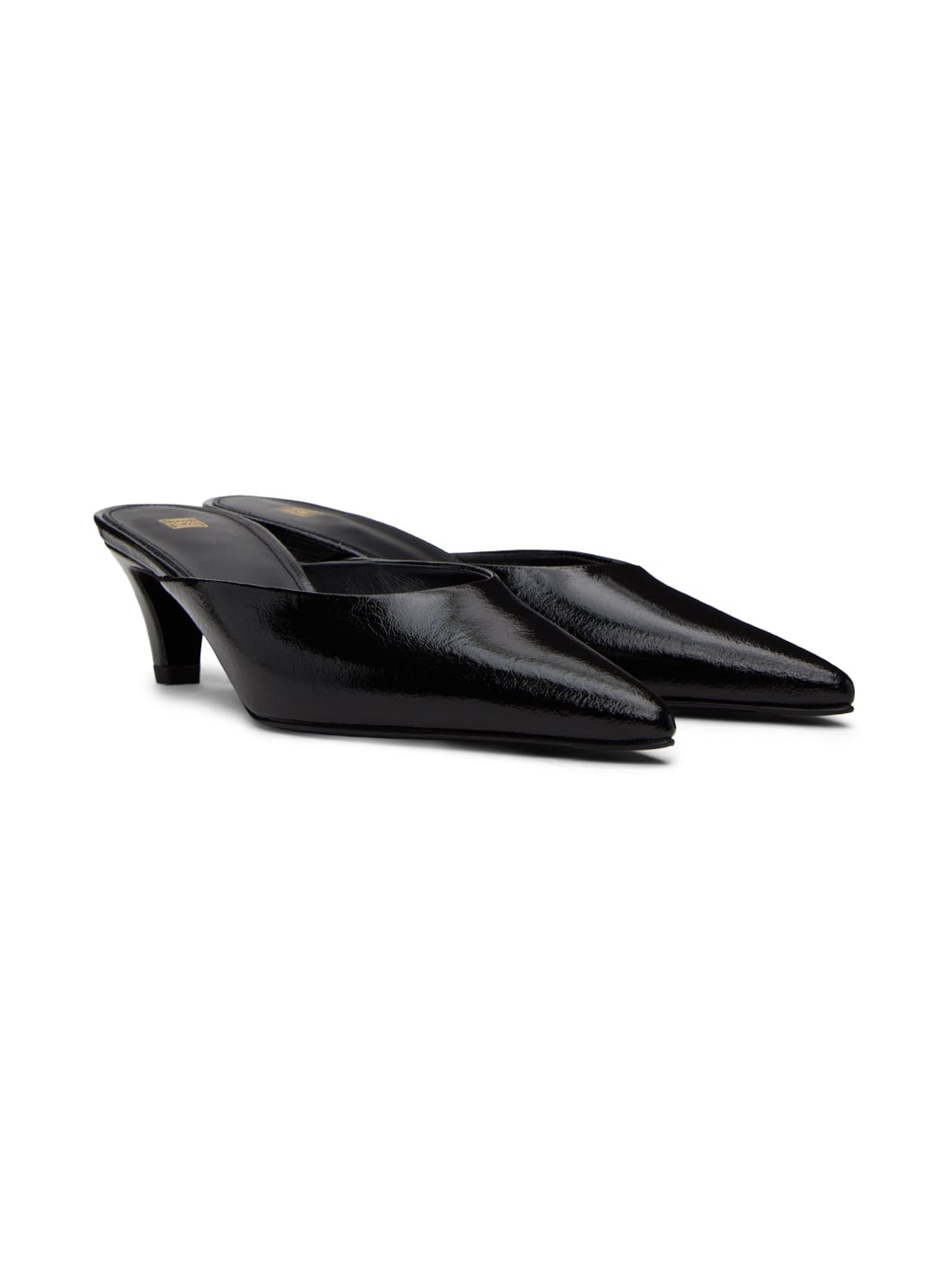 Black 'The Patent Leather Mule' Heels - 4