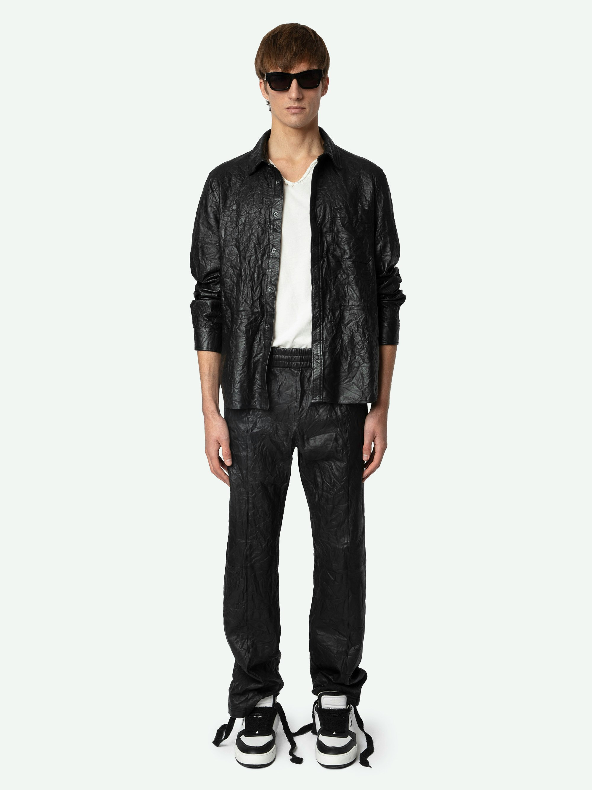 Serge Leather Shirt - 2