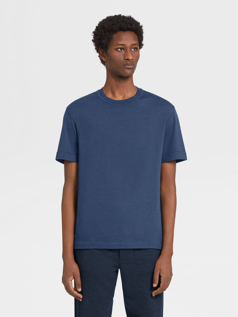 ZEGNA UTILITY BLUE 12MILMIL12 WOOL T-SHIRT outlook